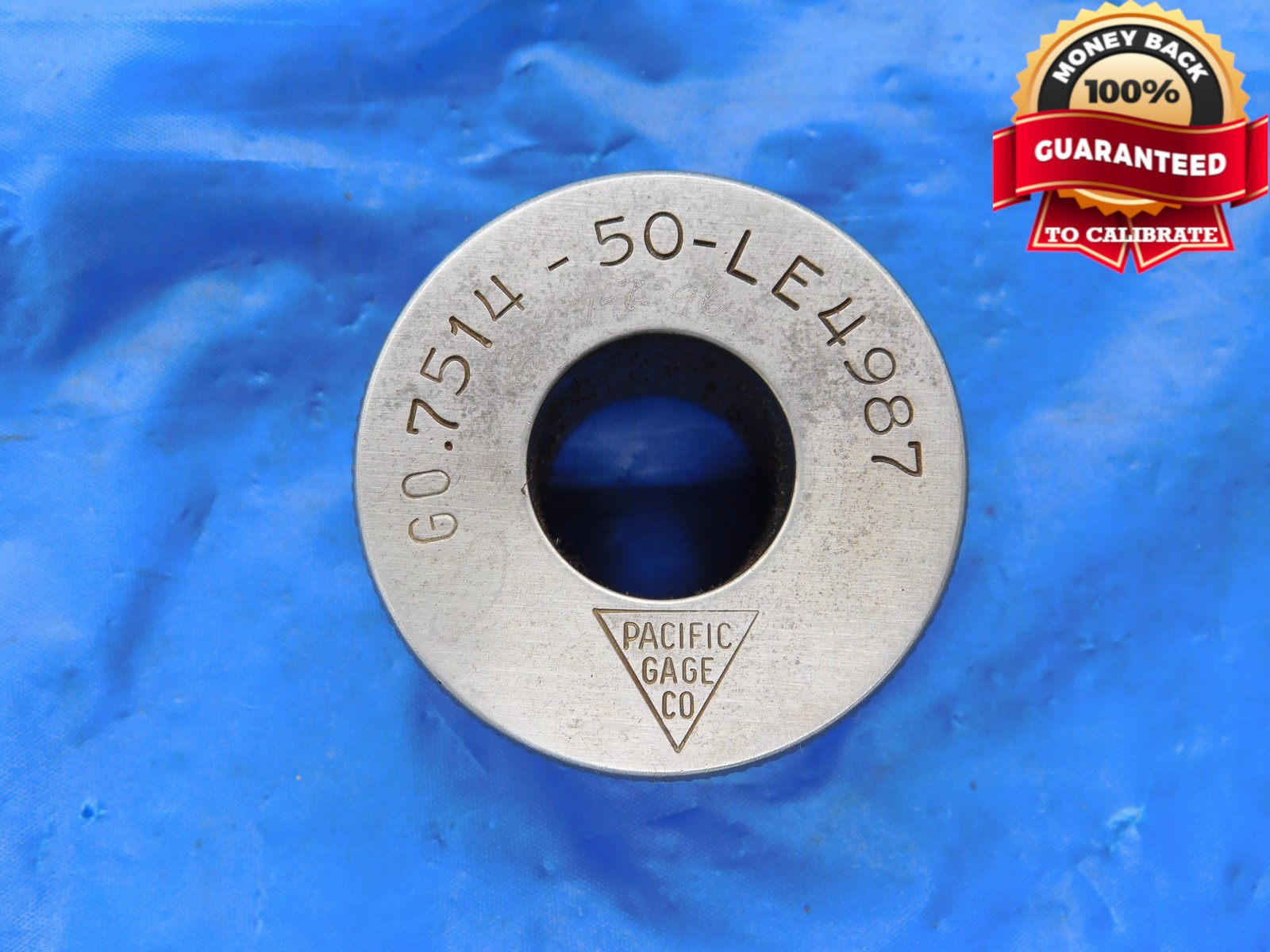 .7514 MASTER PLAIN BORE RING GAGE .7500 +.0014 OVERSIZE 3/4 19 mm