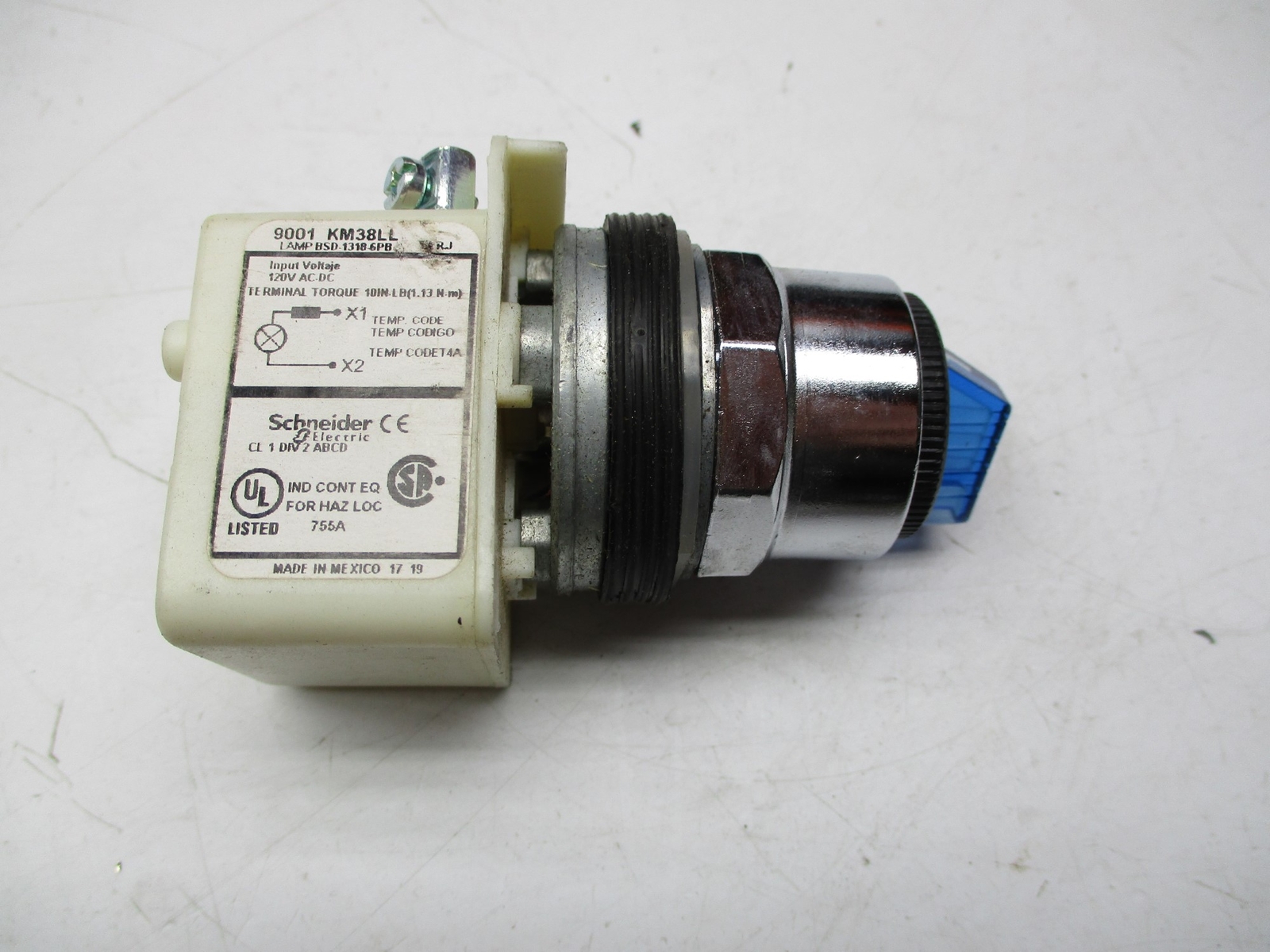 SCHNEIDER ELECTRIC 9001KM38LL BLUE SELECTOR SWITCH NSNP