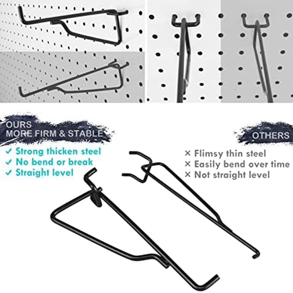 Peg Board Shelf Hooks, 8PACK 6In Metal Utility Hook Set, Peg Board6135