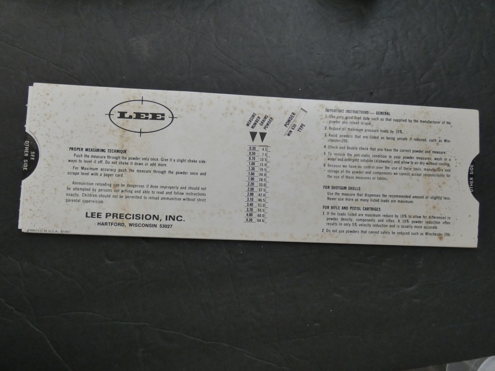 LEE POWDER MEASURE KIT 90100 COMPLETE