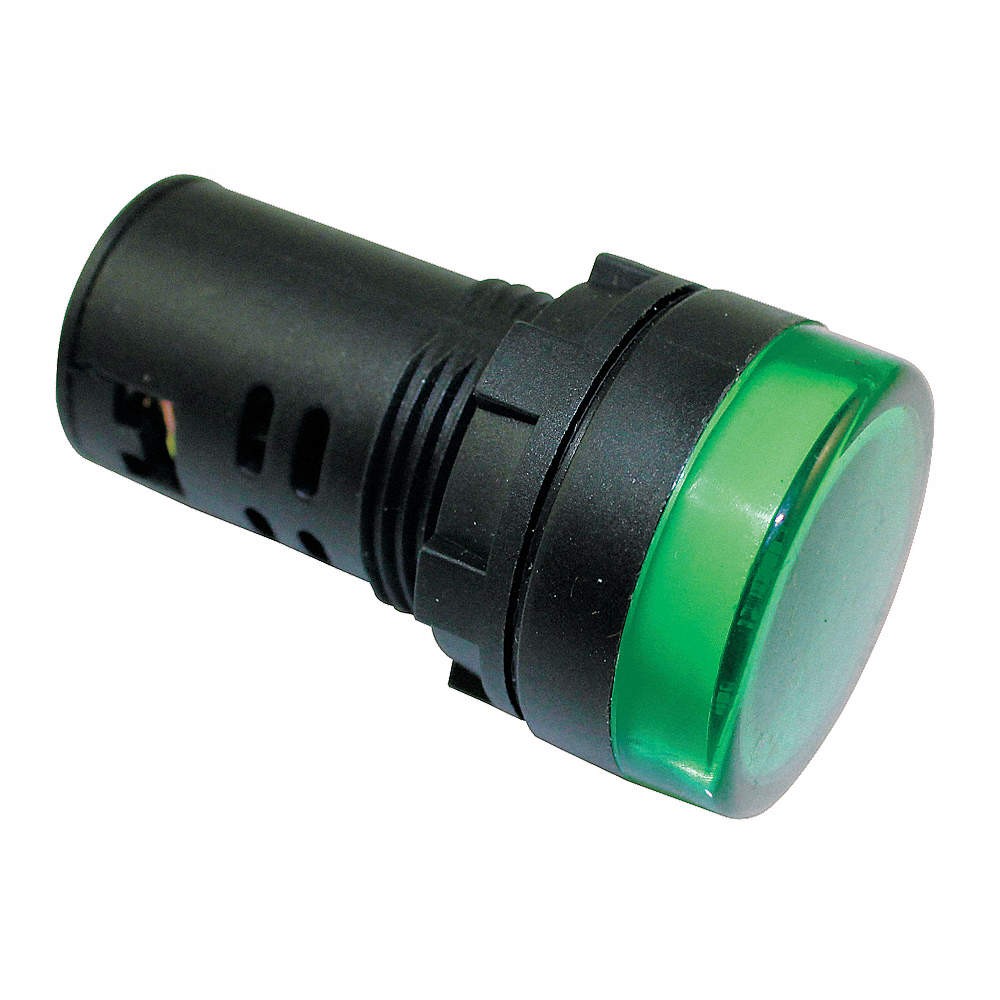 DAYTON 22NZ04 Raised Panel Light, Green, 120 V AC 22NZ04