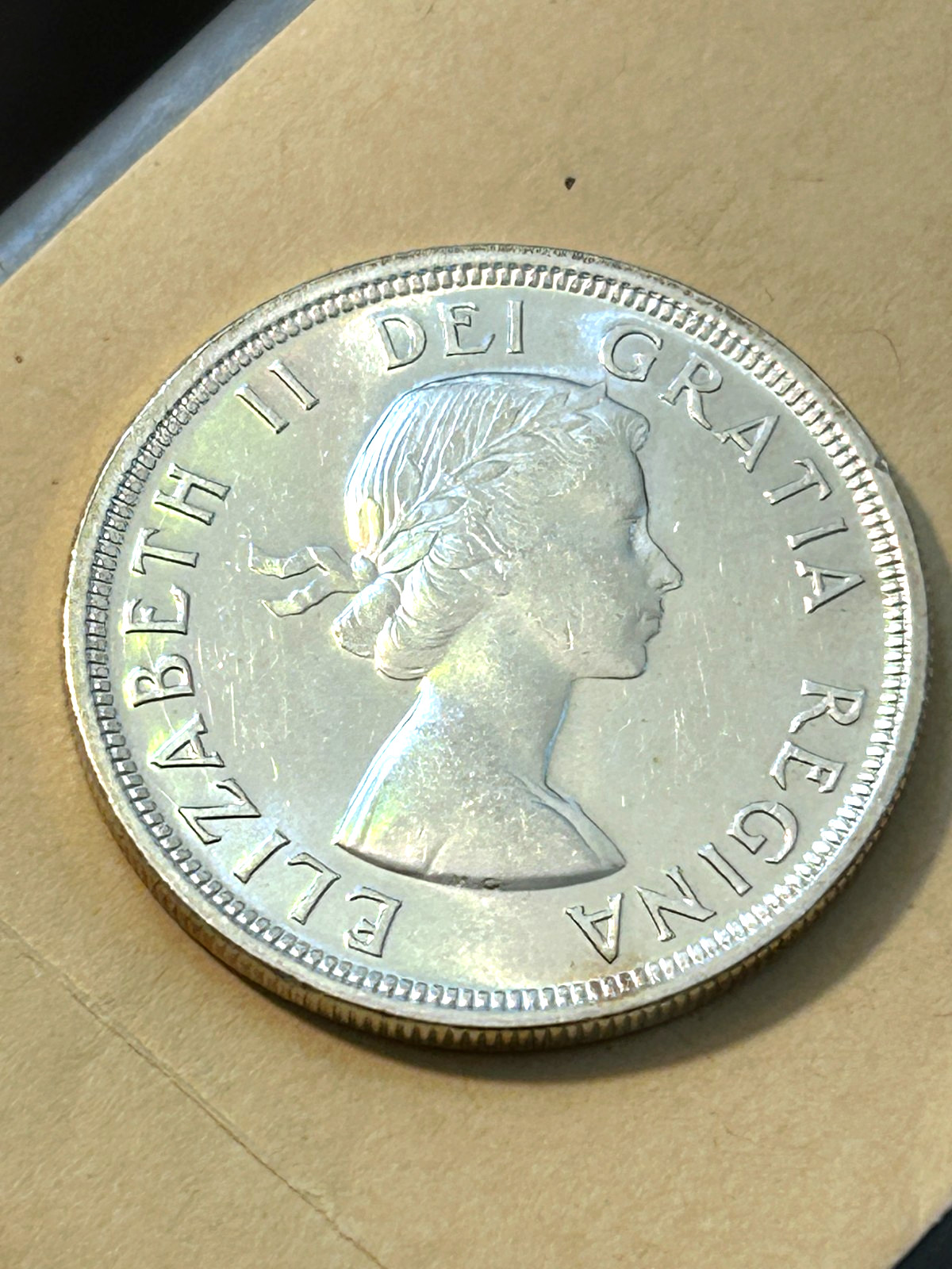 1953 Canadian 80% Silver Dollar Elizabeth II Uncirculated Coin NICE #76