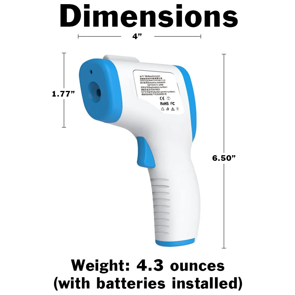 Contactless Digital Forehead Thermometer, Fast Reading, Backlit Display 2 Pack