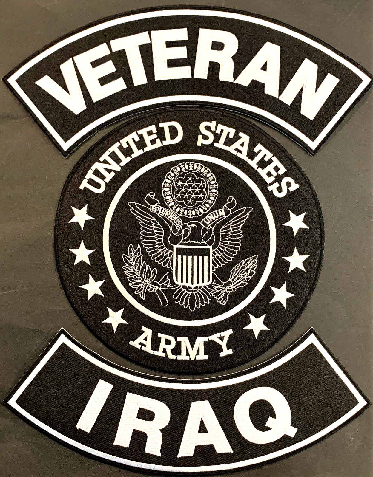 U.S. ARMY VETERAN IRAQ MILITARY MOTORCYCLE VEST LOT OF 3 PATCHES