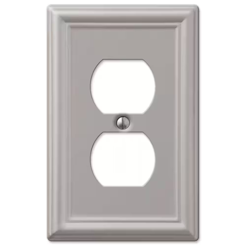 Ascher 1 Gang Duplex Steel Wall Plate - Brushed Nickel