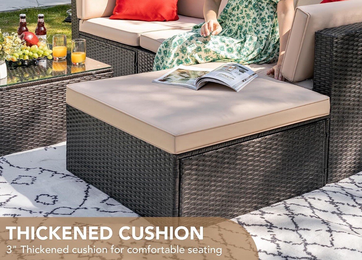DEVOKO 5 PEICE ALL WEATHER OUTDOOR FURNITURE SET