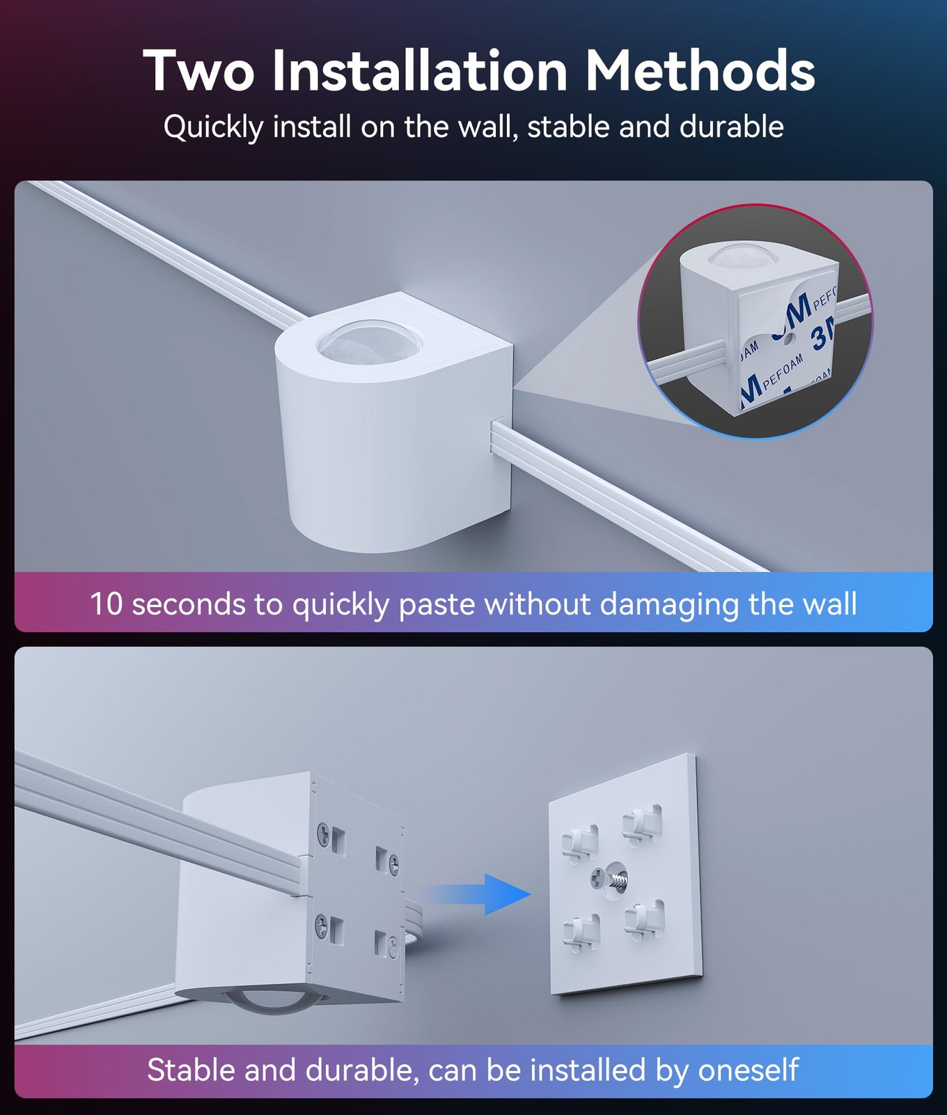 8-Light RGBCW Wall Sconce Light, Up/Down Bedroom Wall Lights, Music Sync, DIY...