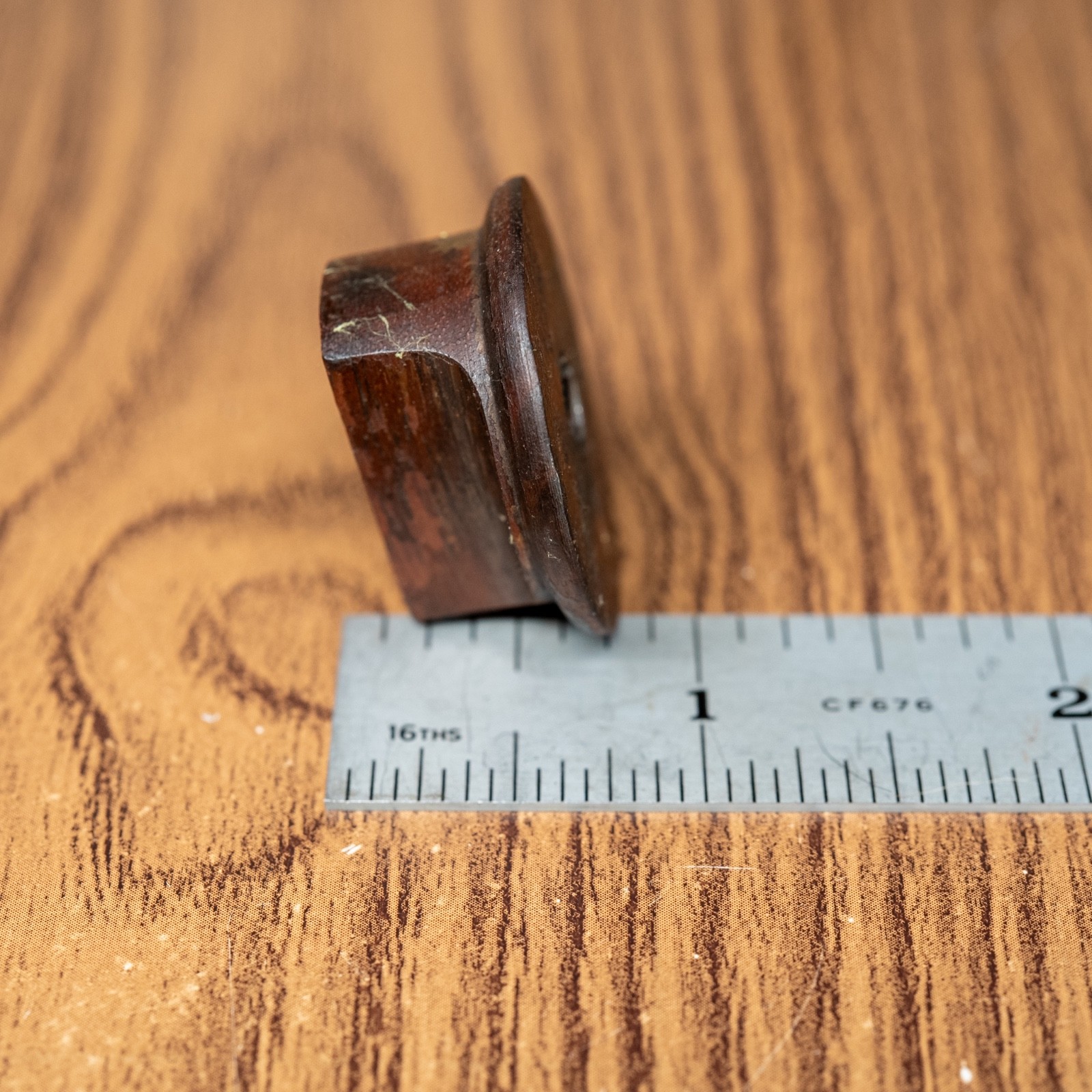Vintage Radio Knob Deco 1930s-40s Hardwood 1pc 1/4" D Shaft