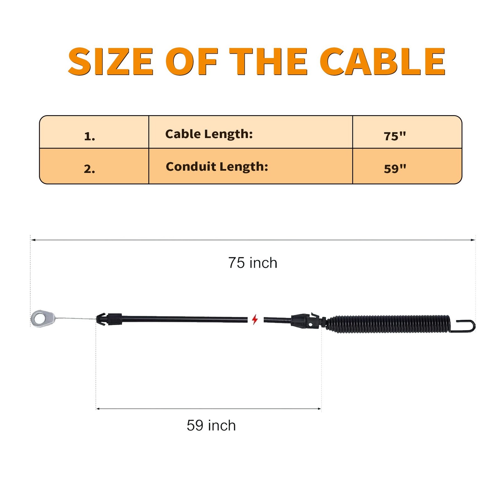 Deck Engagement Clutch Cable for 46" Cut Craftsman Husqvarna Poulan Lawn Tractor