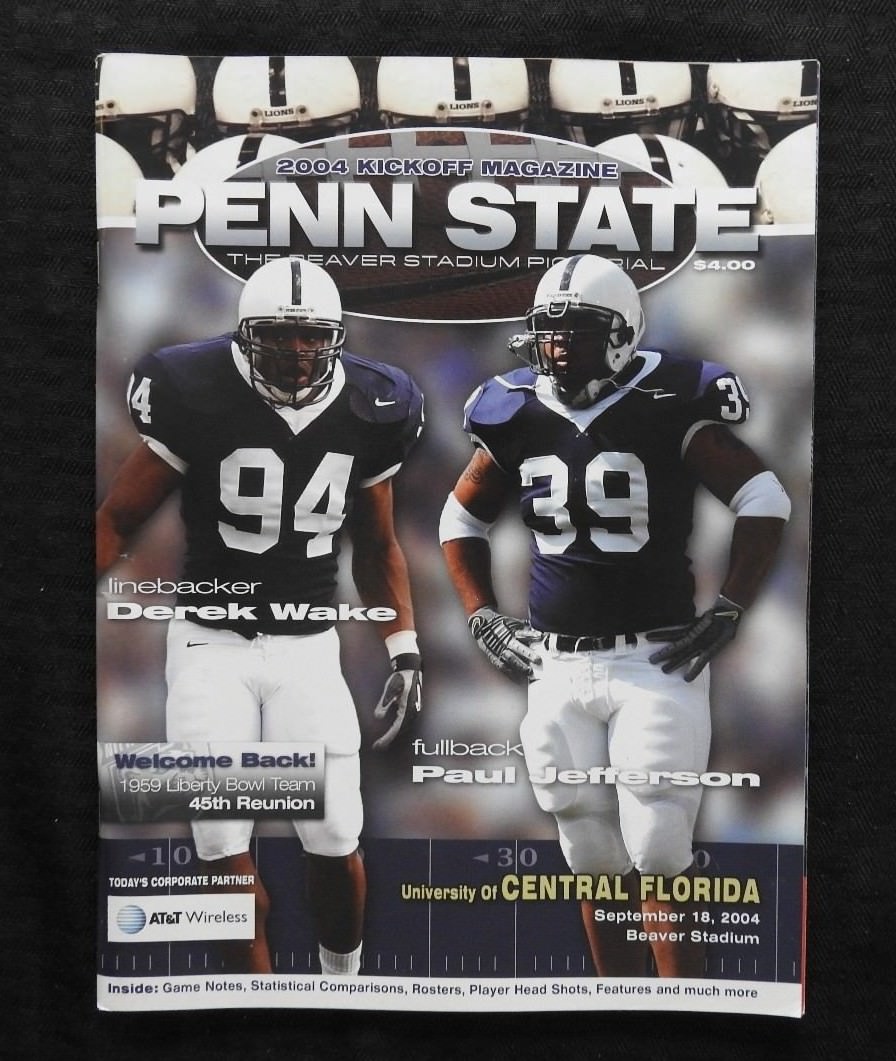 SEPTEMBER 18 2004 PENN STATE LIONS vs CENTRAL FLORIDA COLLEGE FOOTBALL PROGRAM