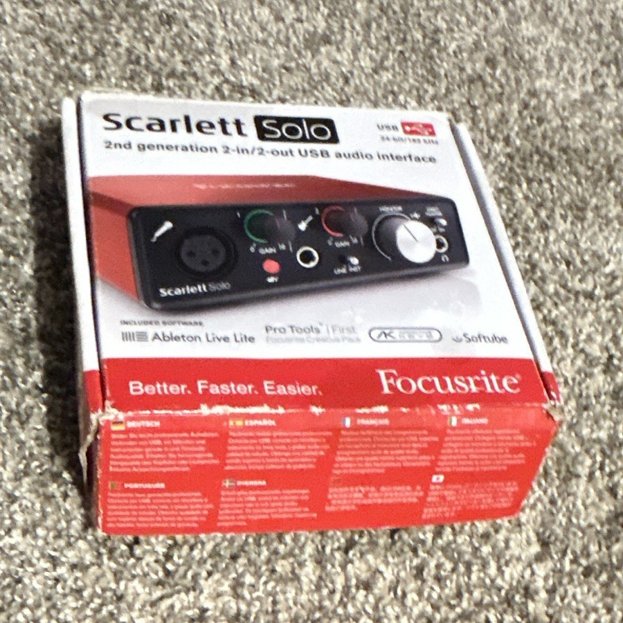 Focusrite Scarlett Solo 2nd Gen USB Audio Interface 2-Ch Desktop, Software