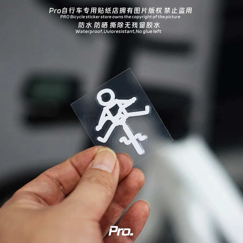 Cycling over Puddles Action Bicycle Stickers for Bike Frame Top Tube DIY Waterpr
