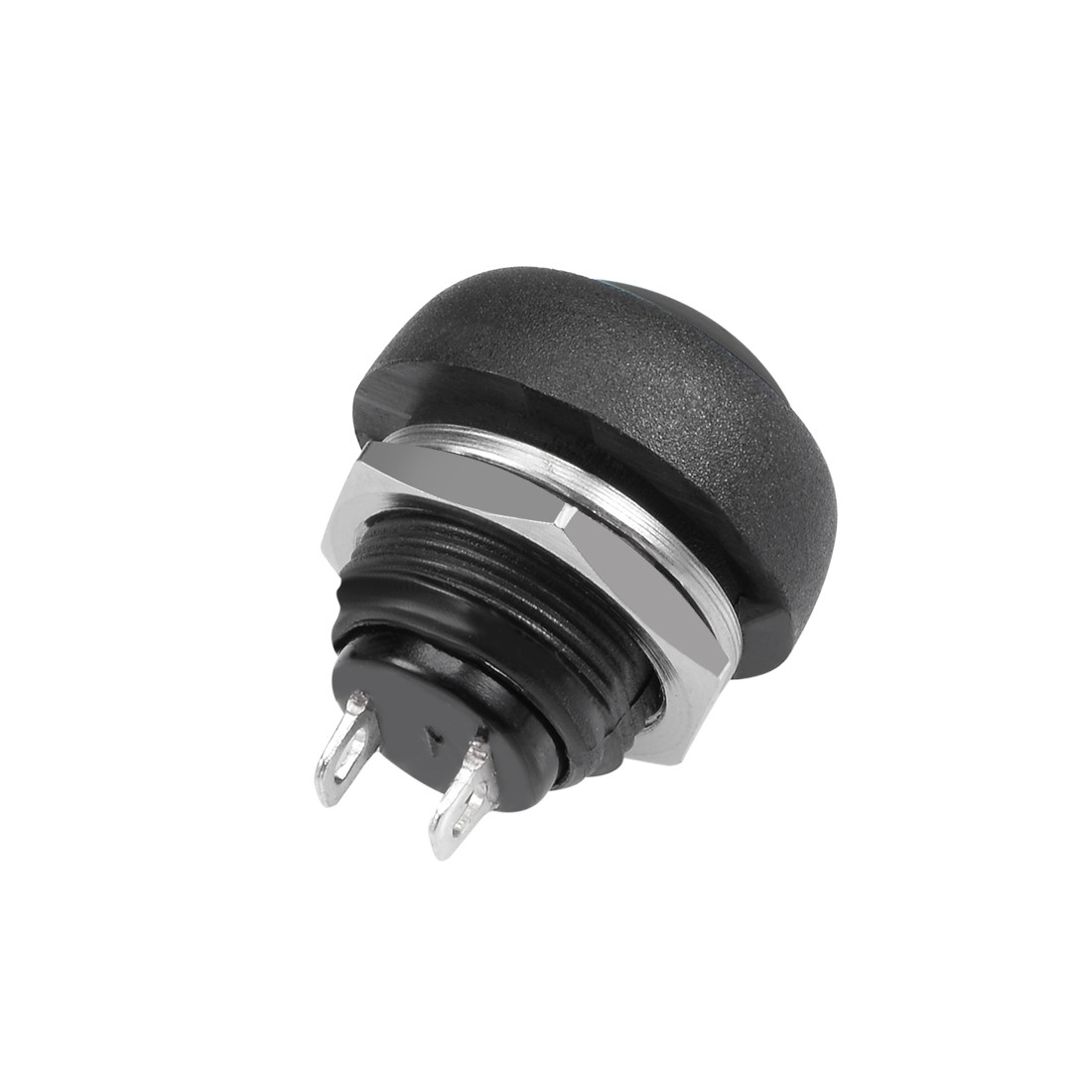 5Pcs,12mm Black Momentary Push Button Switch Round Flat Button SPST NO