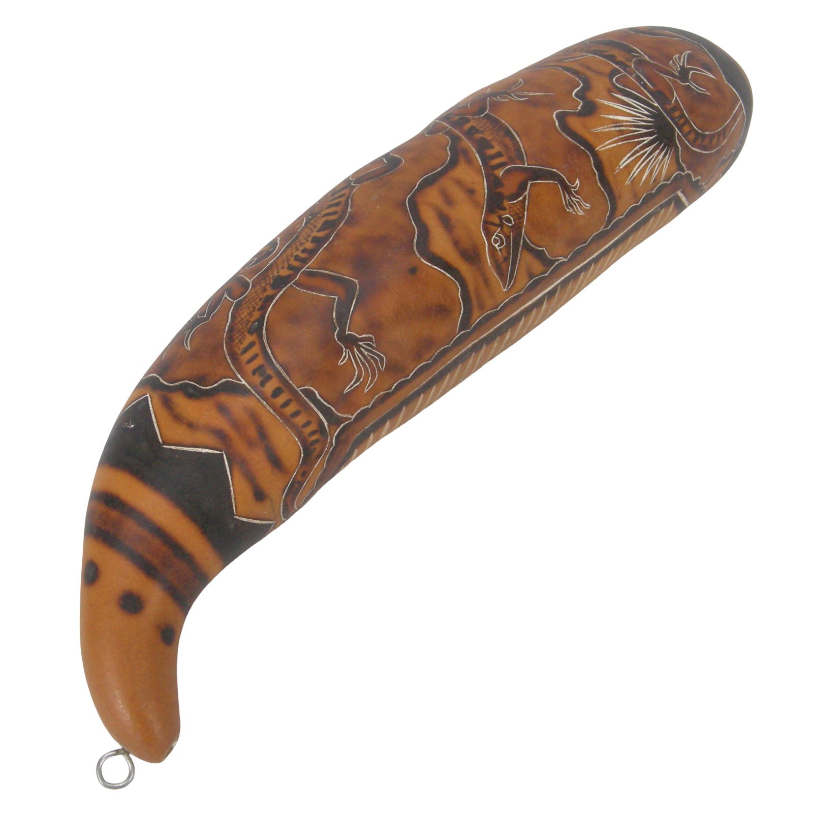 Peruvian Latin American Guiro Shaker 16 Inch Handcrafted Percussion Instrument