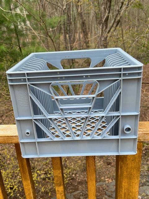 Spectrum Plastic Slotted Milk Crate Vinyl Record Album Storage Light Blue