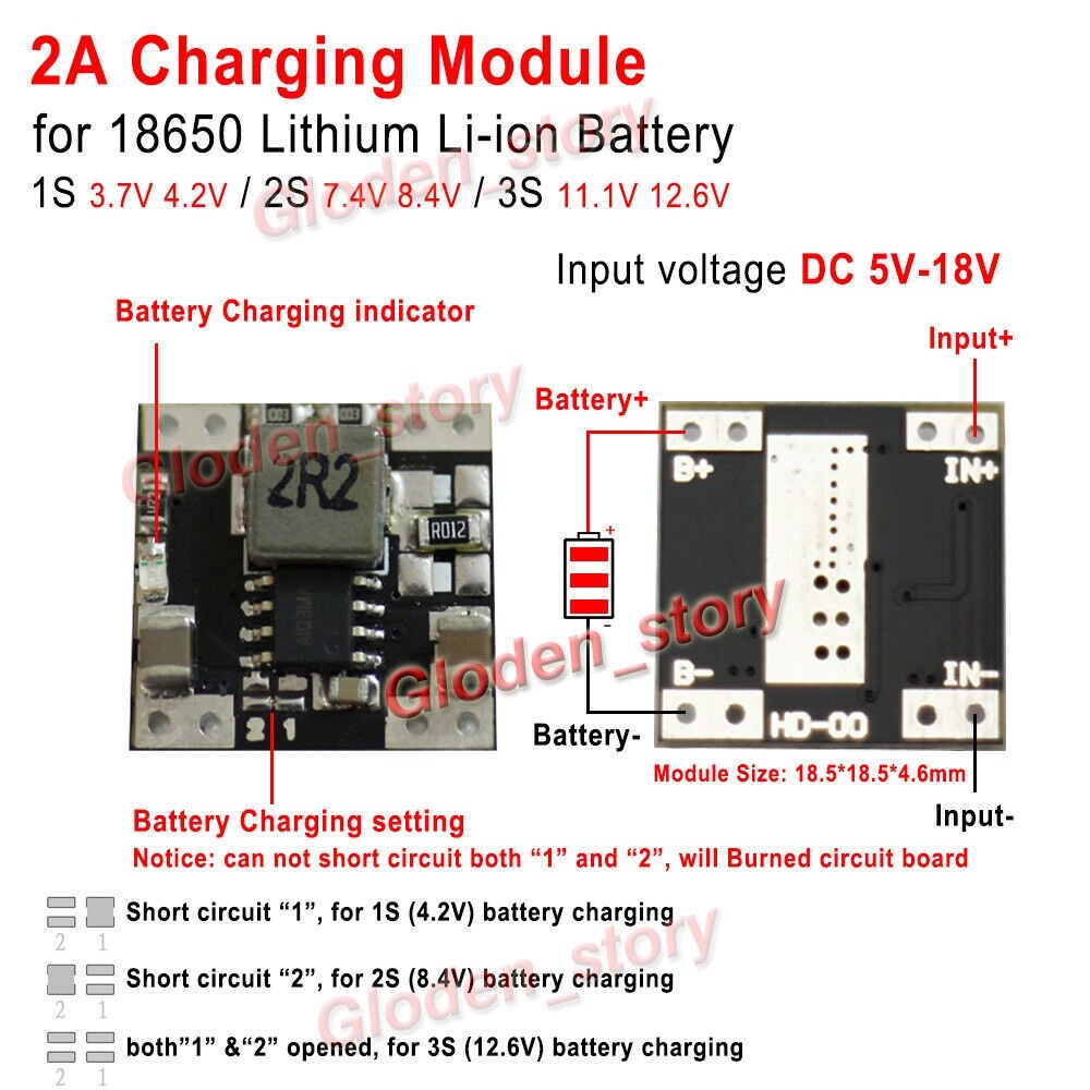 1S 2S 3S Lithium lipo Li-ion 18650 3.7V Battery 11.1V 12.6V Charger PCB Module