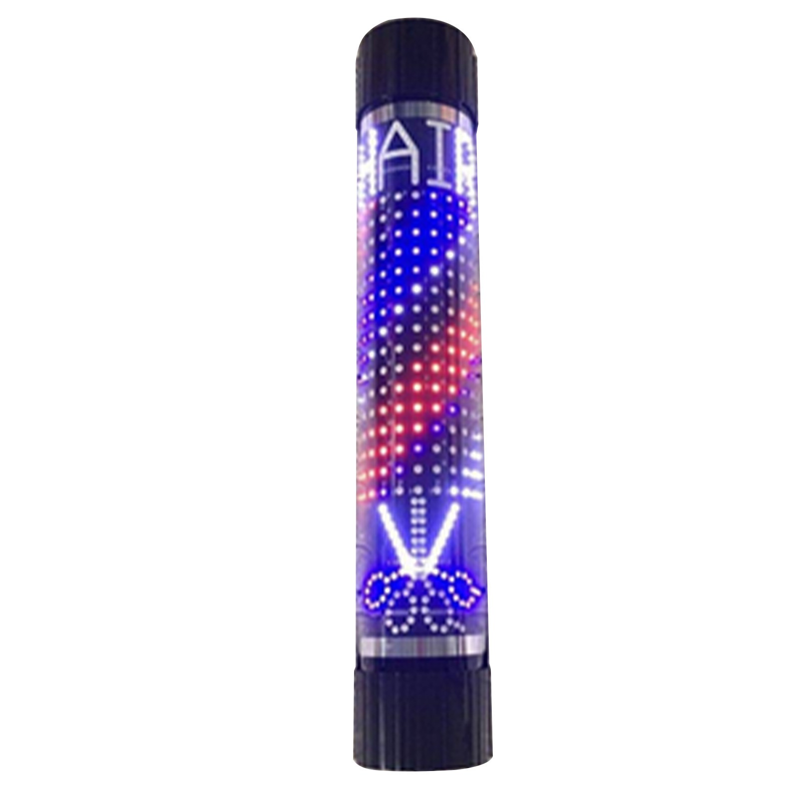 33'' Colorful Rotating LED Salon Light Barber Poles Outdoor Rain-Proof Plastic