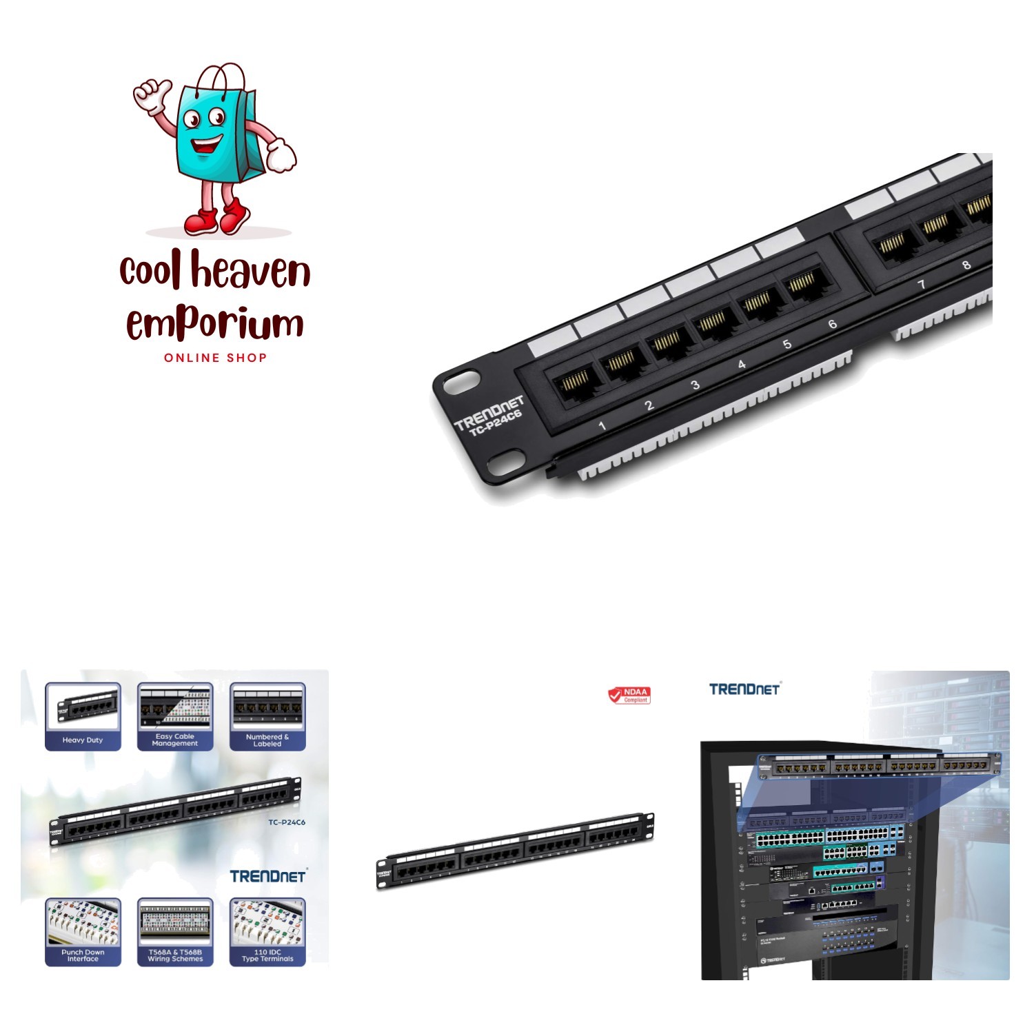 Unshielded 24-Port Patch Panel, ANSI Compliant for Enhanced Network Performance