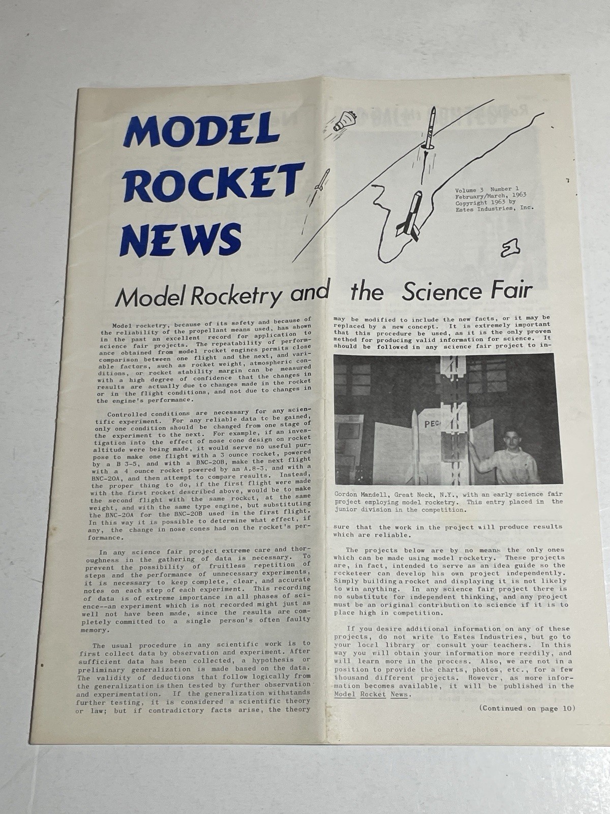 Estes Model Rocket News 1963 Vol. 3 Number 1 Feb/March EX  Catalog Rocketry