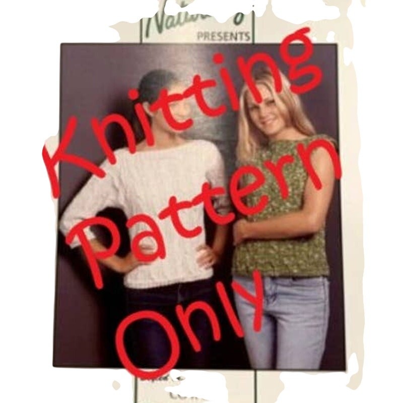New Hand Knit Yarns Naturally C224 Boat Neck Sweater Sleeveless Knitting Pattern