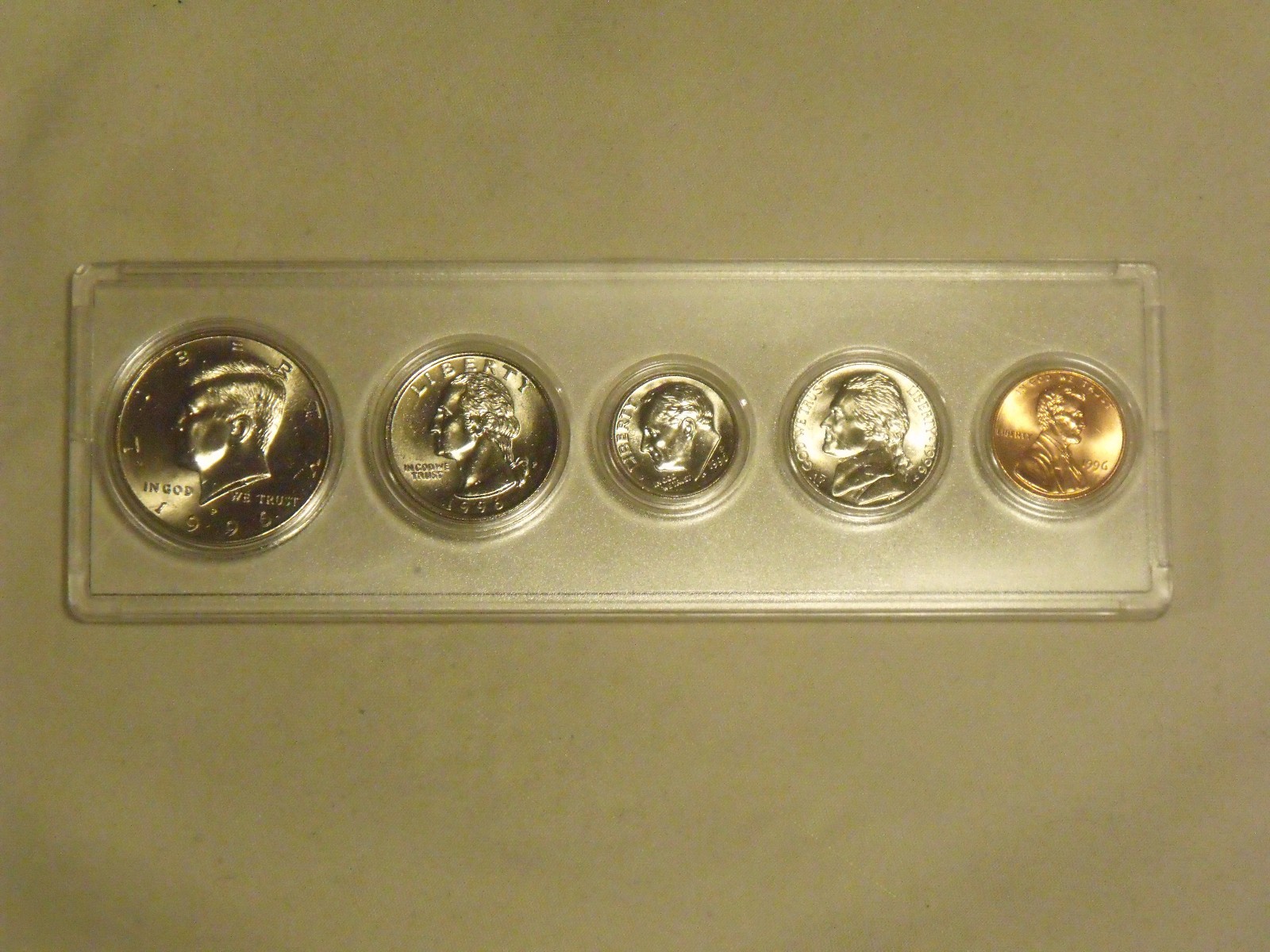1996-P Birth Year Set (5 coin) Choice BU in hard plastic holder