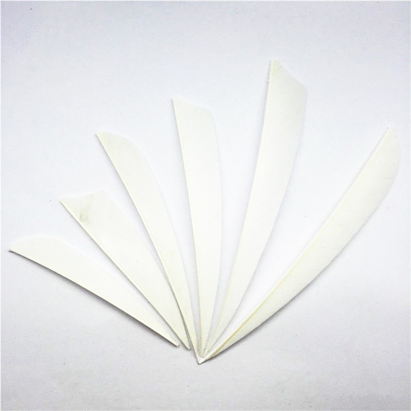 50pcs 3" 4" 5" White Shield Water Drop Shape Fletches Real Feathers  Accessories