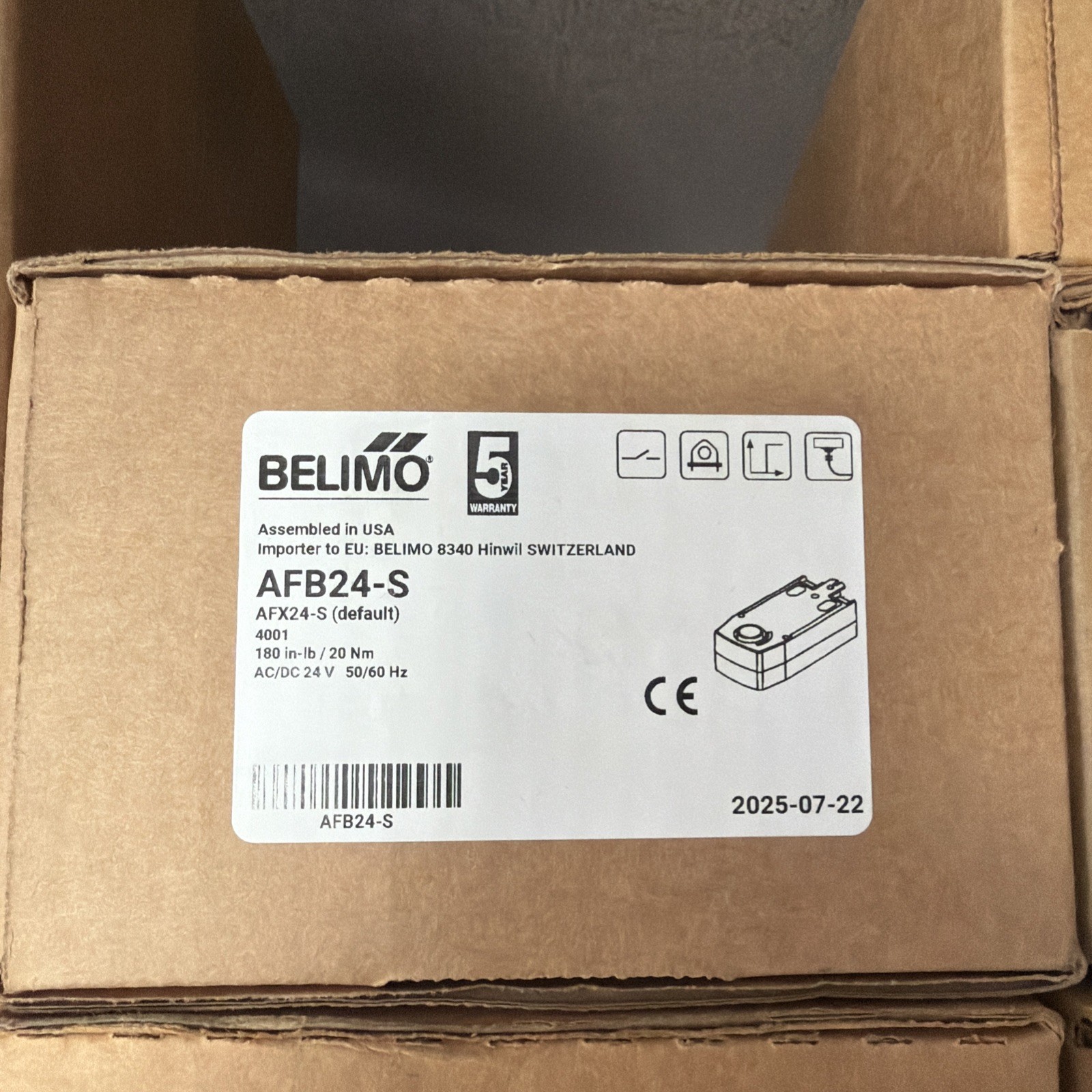 Belimo AFB24-S Spring Return Air Damper Actuator 24v-ac/dc