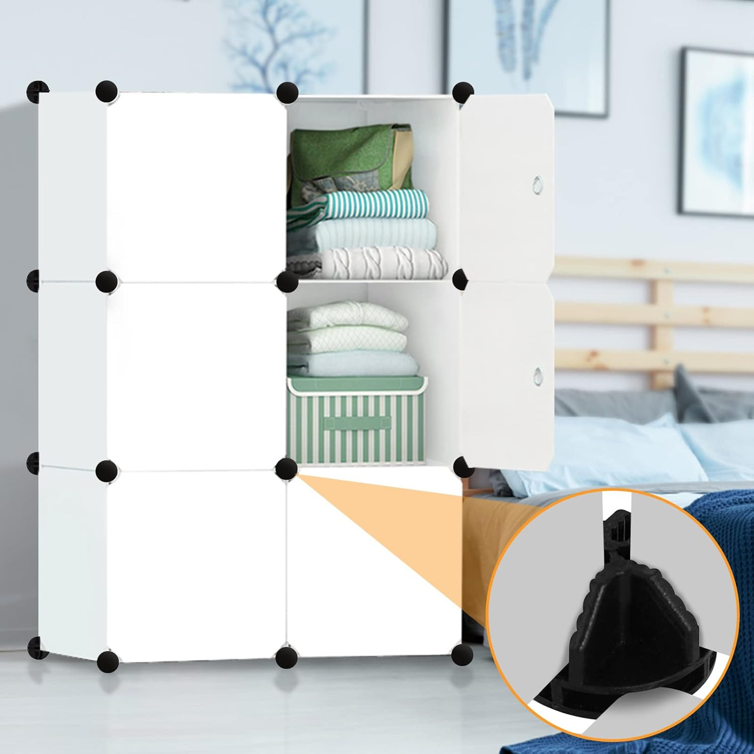 40 Pieces Plastic Storage Cube Connectors Wire Cube Connectors for Modular Close
