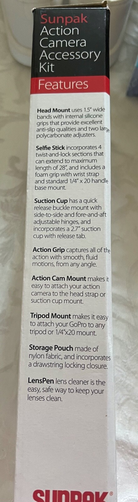 Sunpak Action Camera Accessory Kit GoPro Nikon Sony Accessories Mount