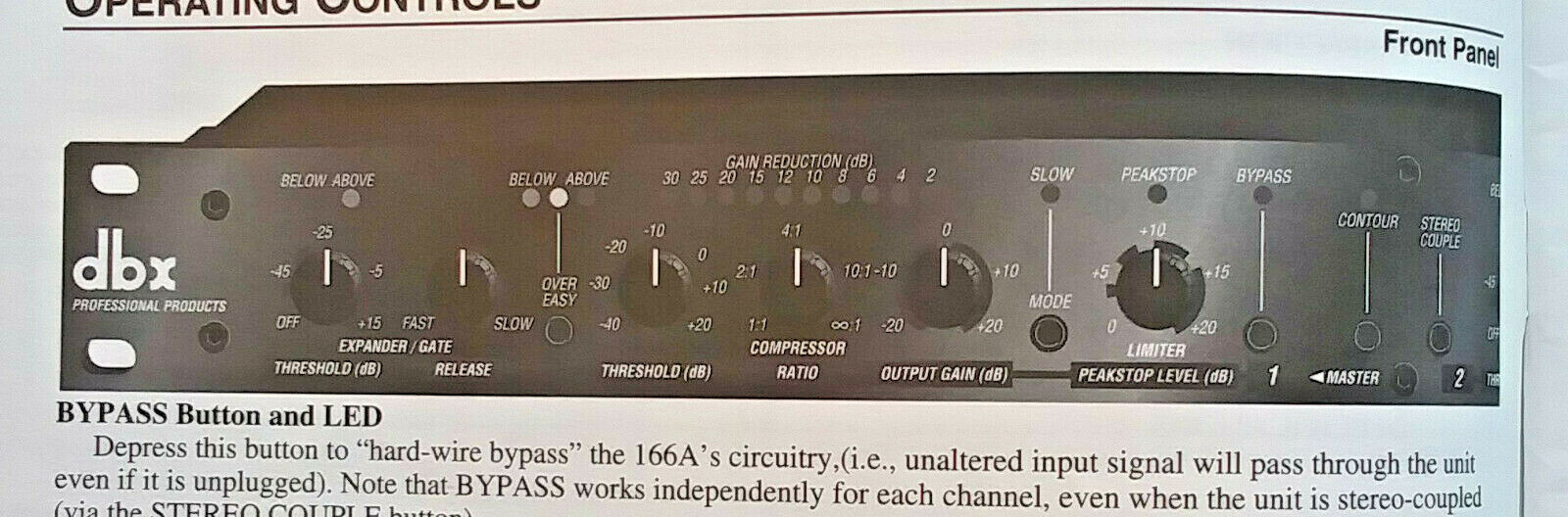 dbx Model 166A Dynamics Processor Rack Unit Original Owner's Manual Book.