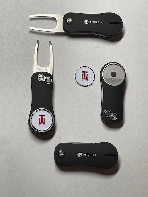 (1) Pitchfix Golf Switchblade Divot Tool Hybrid 2.0 With 1" TW Coin Golf Marker