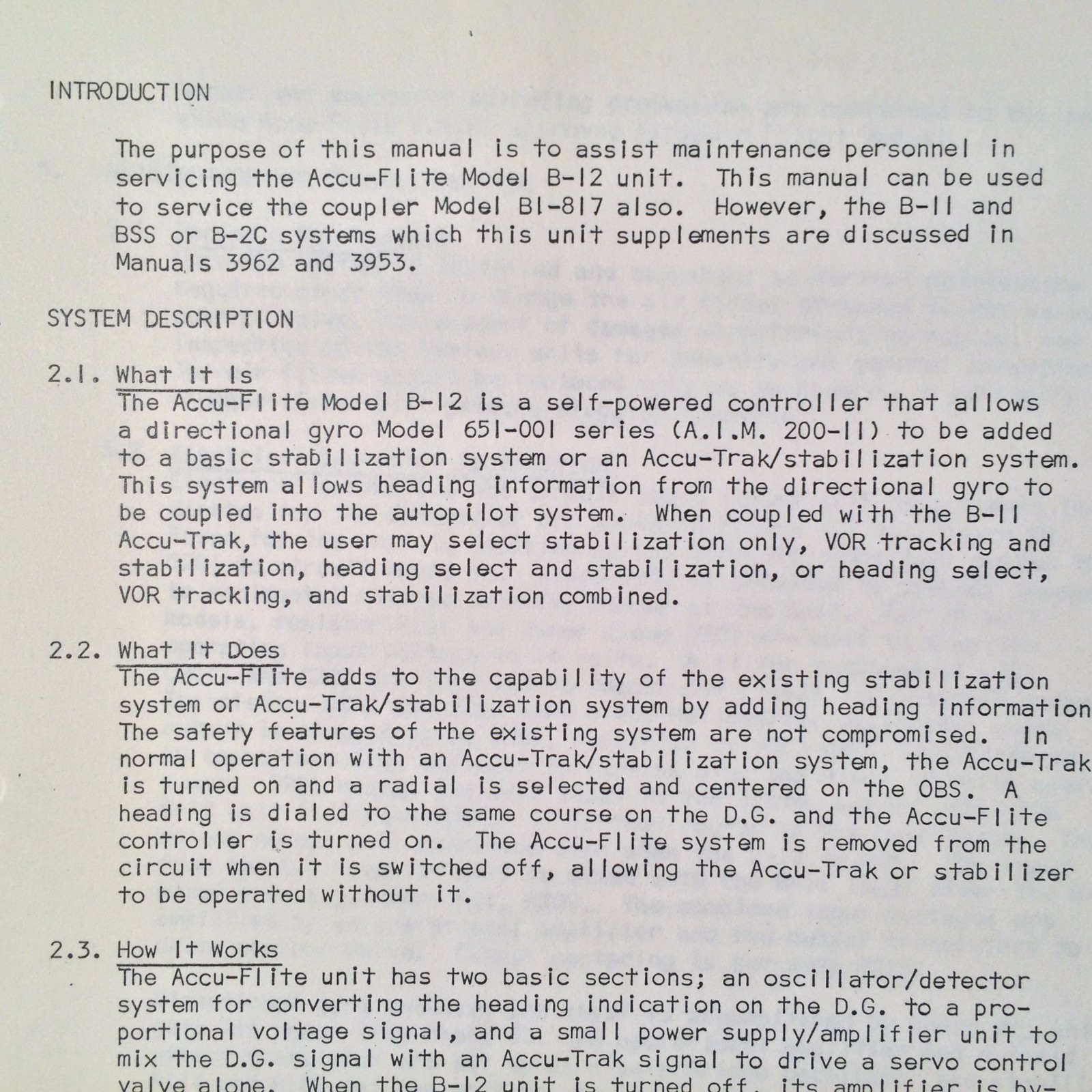 Brittain AccuFlite Model B-12 Service manual