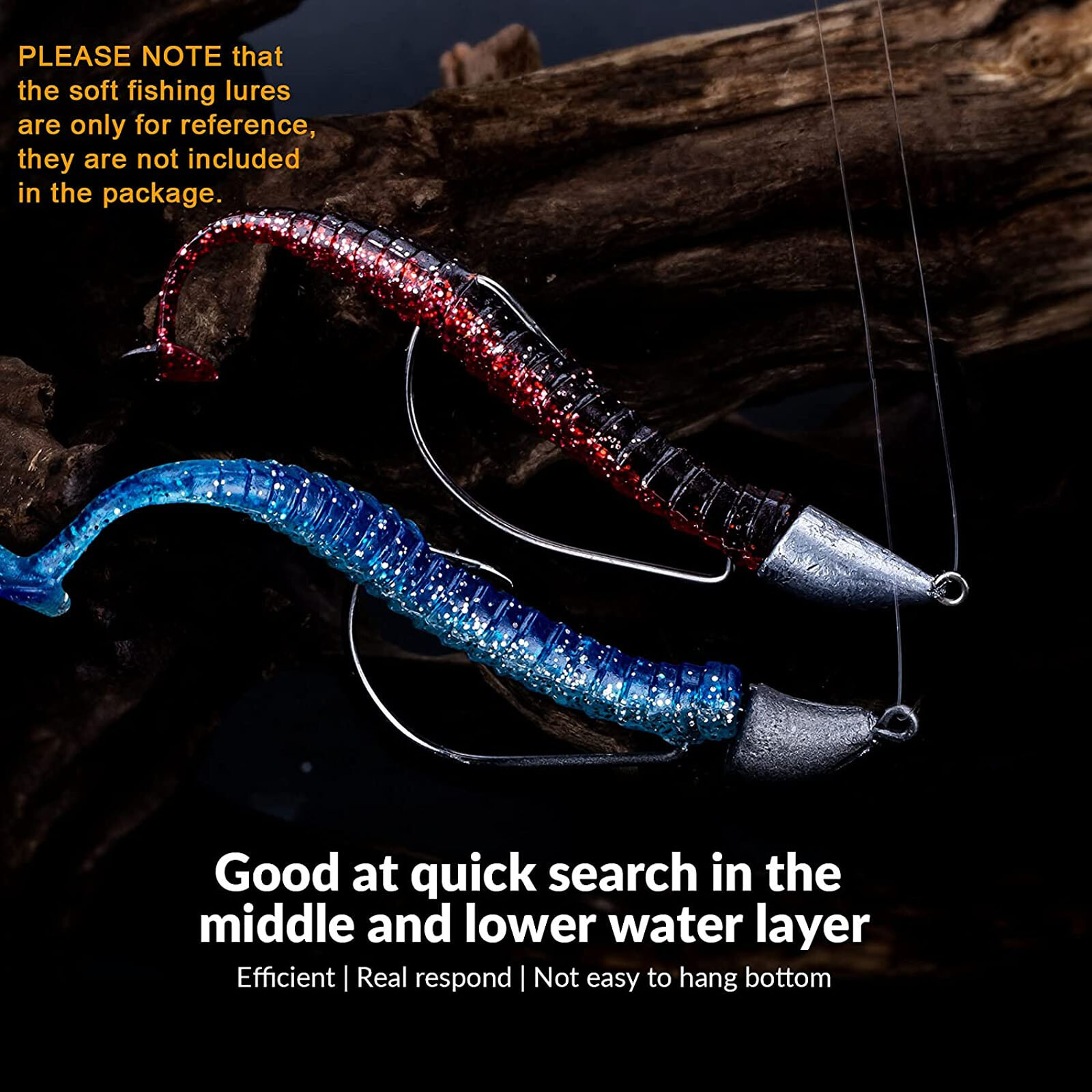 10Pcs Jig Heads Swimbait Hooks Texas Hook Weedless Offset Weighted Hook 3 Size