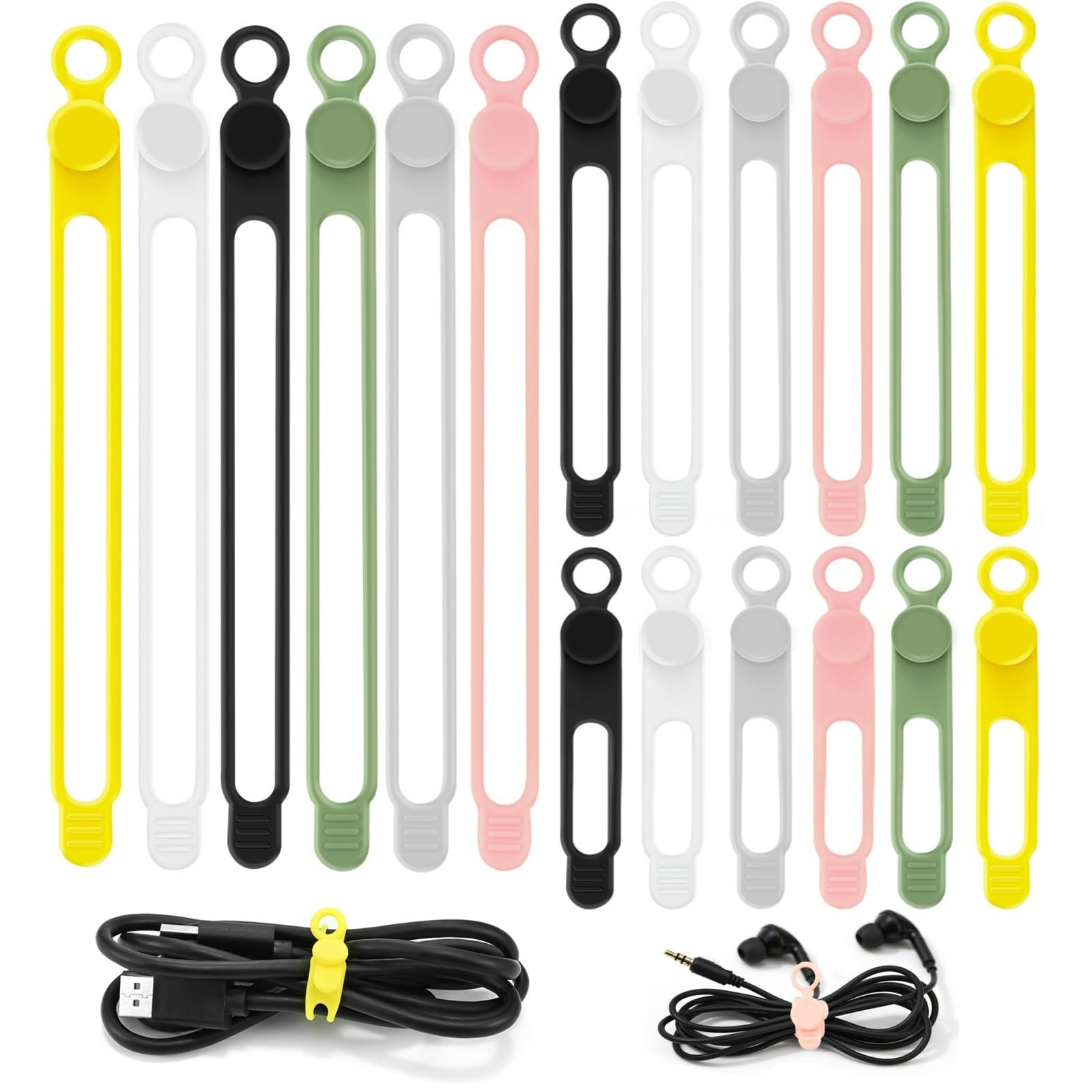 CozyNestMo 4.2in+7.2in+3in, 18pcs-[black/White/Gray/Pink/Green/Yellow]