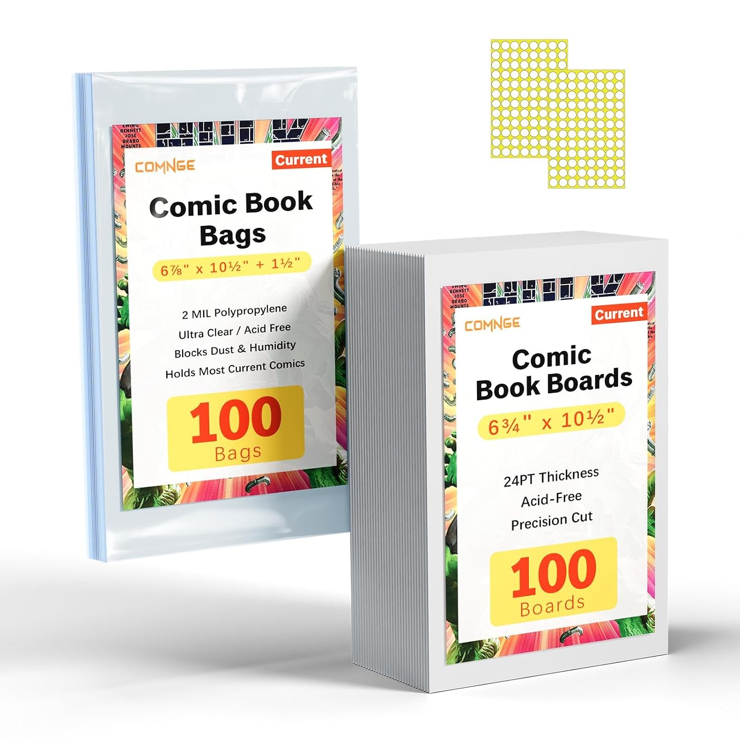 Comic Book Storage Bags 6 7/8 x Reusable Comic Sleeves Modern Comic Book