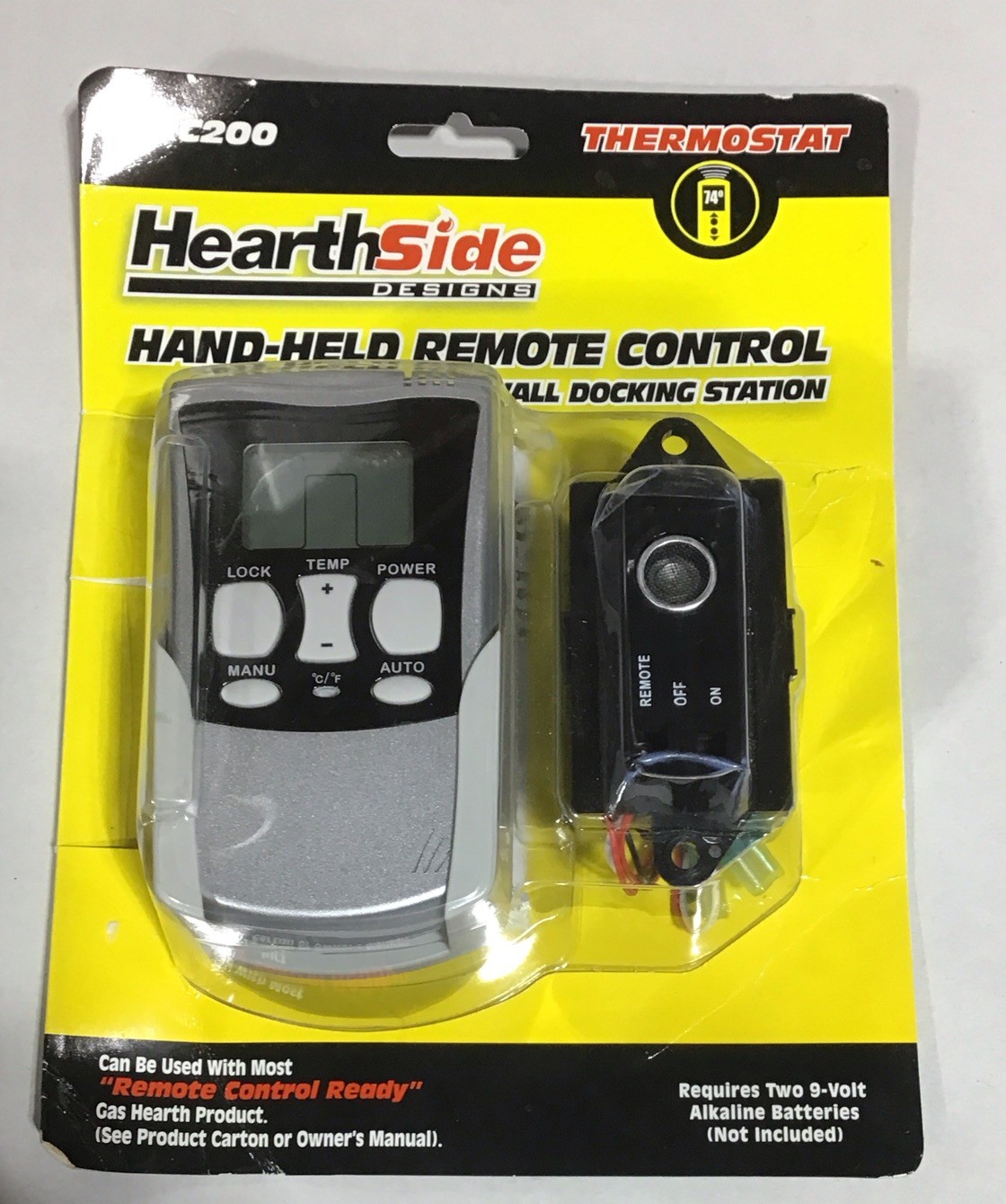 Hearthside HRC200 Thermostat Fireplace Remote Control W/ Dock (New In Box)