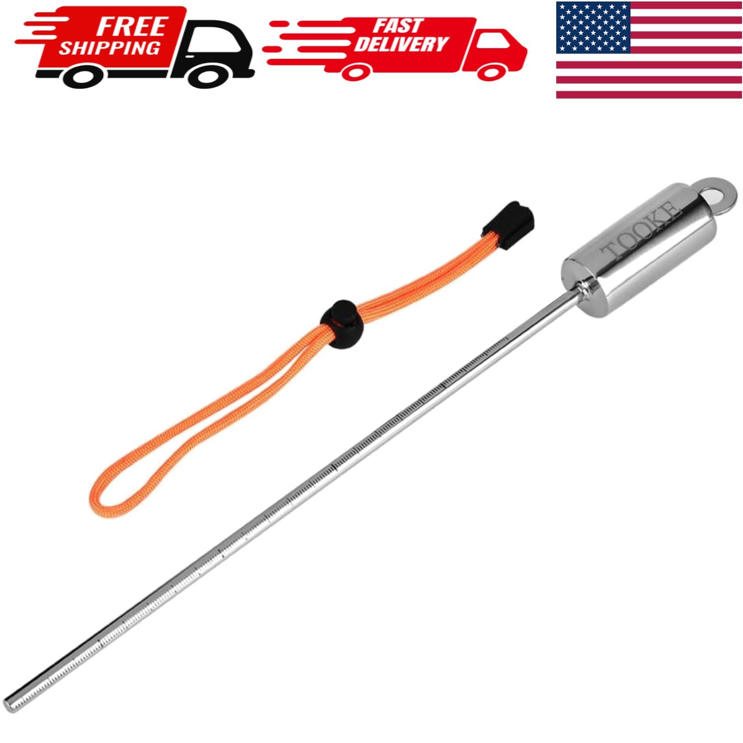 Stainless Steel Lobster Diving Pointer with Measuring Stick & Lanyard - 11.81"