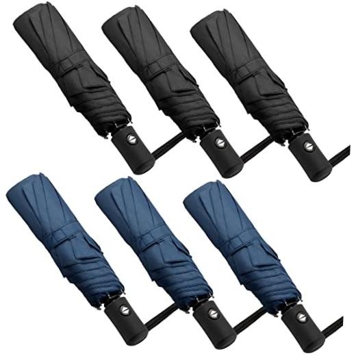 6 Pack Umbrella Bulk Windproof Travel for Rain Automatic as pictures shown