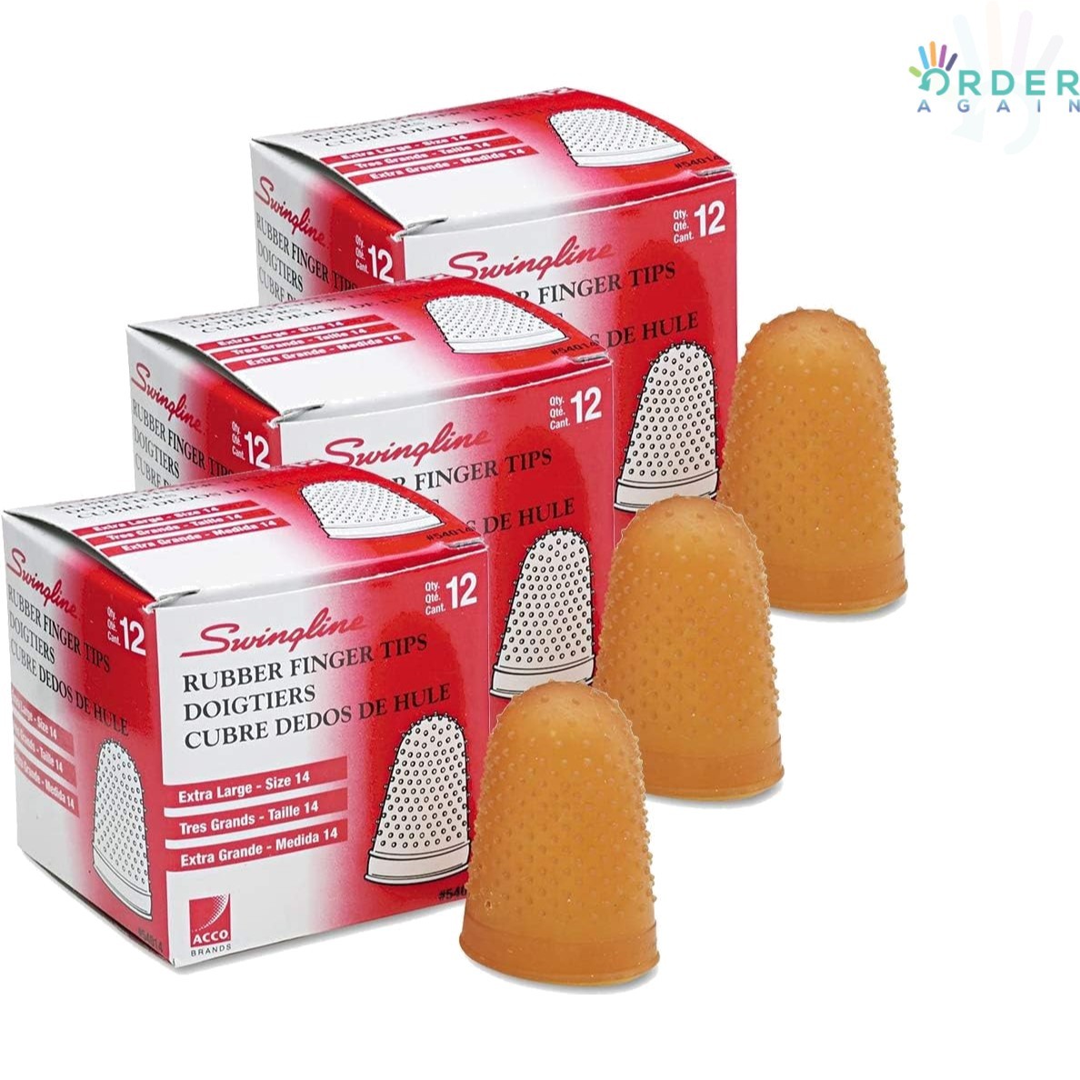Large Rubber Finger Tips X-Large Size 14 Set of 3 Protective Tools