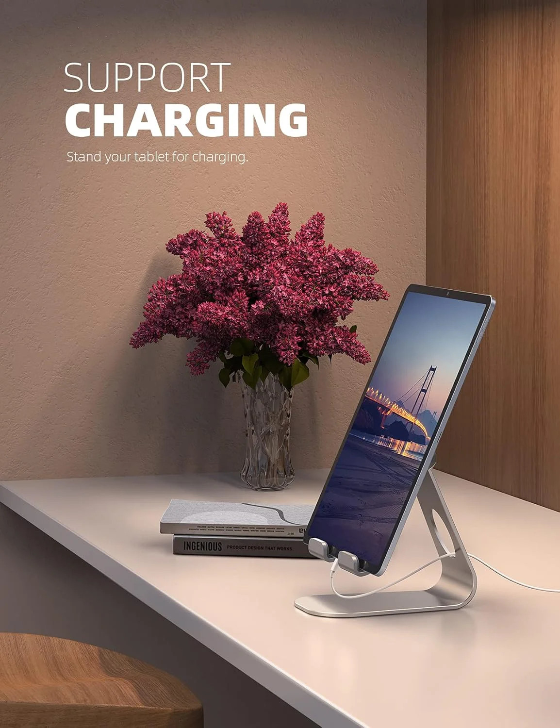 Lamicall Tablet Stand, Adjustable Tablet Holder - Desktop Stand Dock Holder for