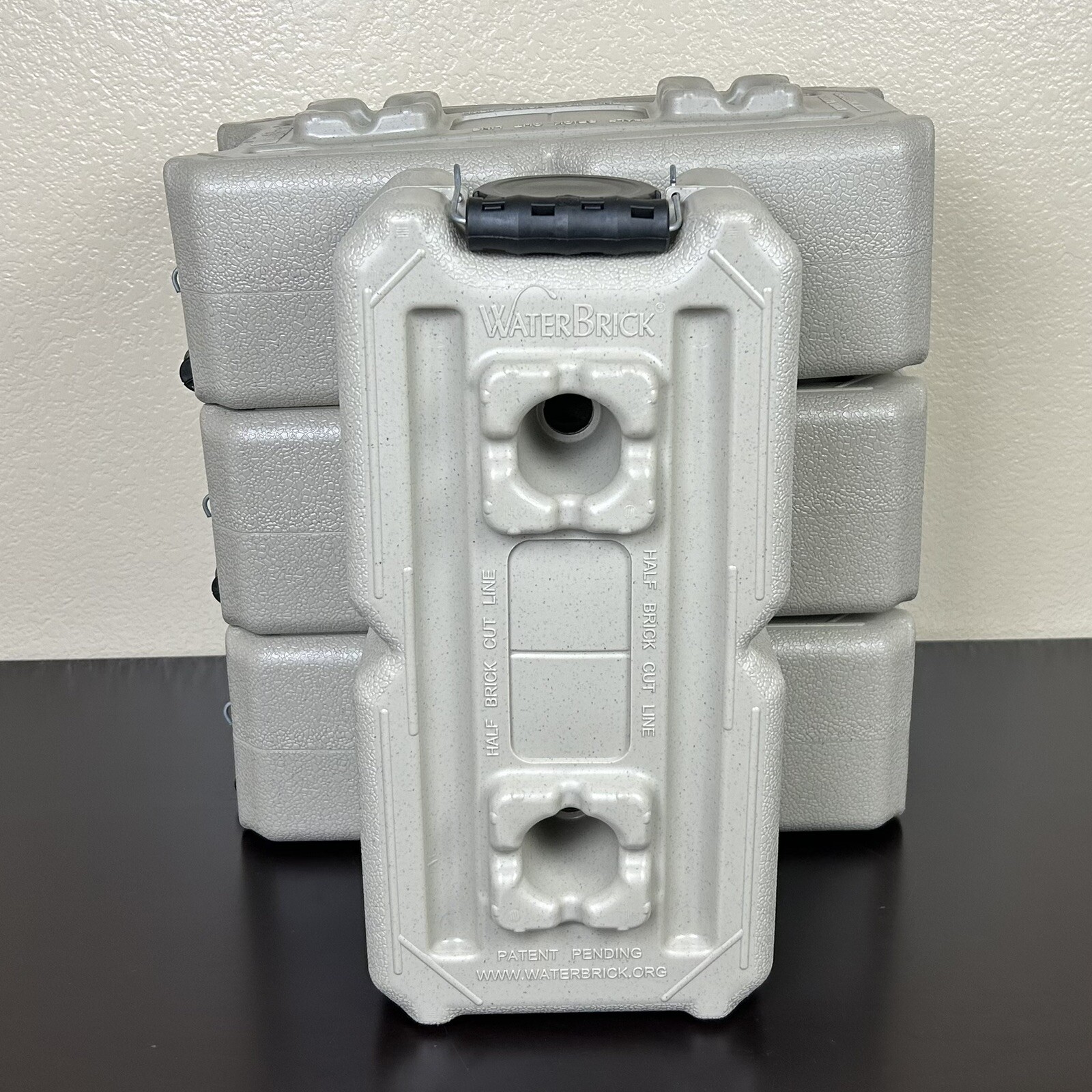 4 PC WATERBRICK Water Brick 3.5 Gallon Gray/ Tan MADE IN USA Emergency Storage