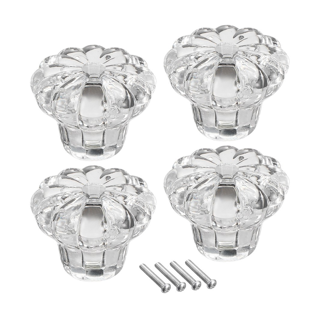 37mmx29mm Drawer Dresser Single Hole Acrylic Round Knob Pull Handle Clear 4pack