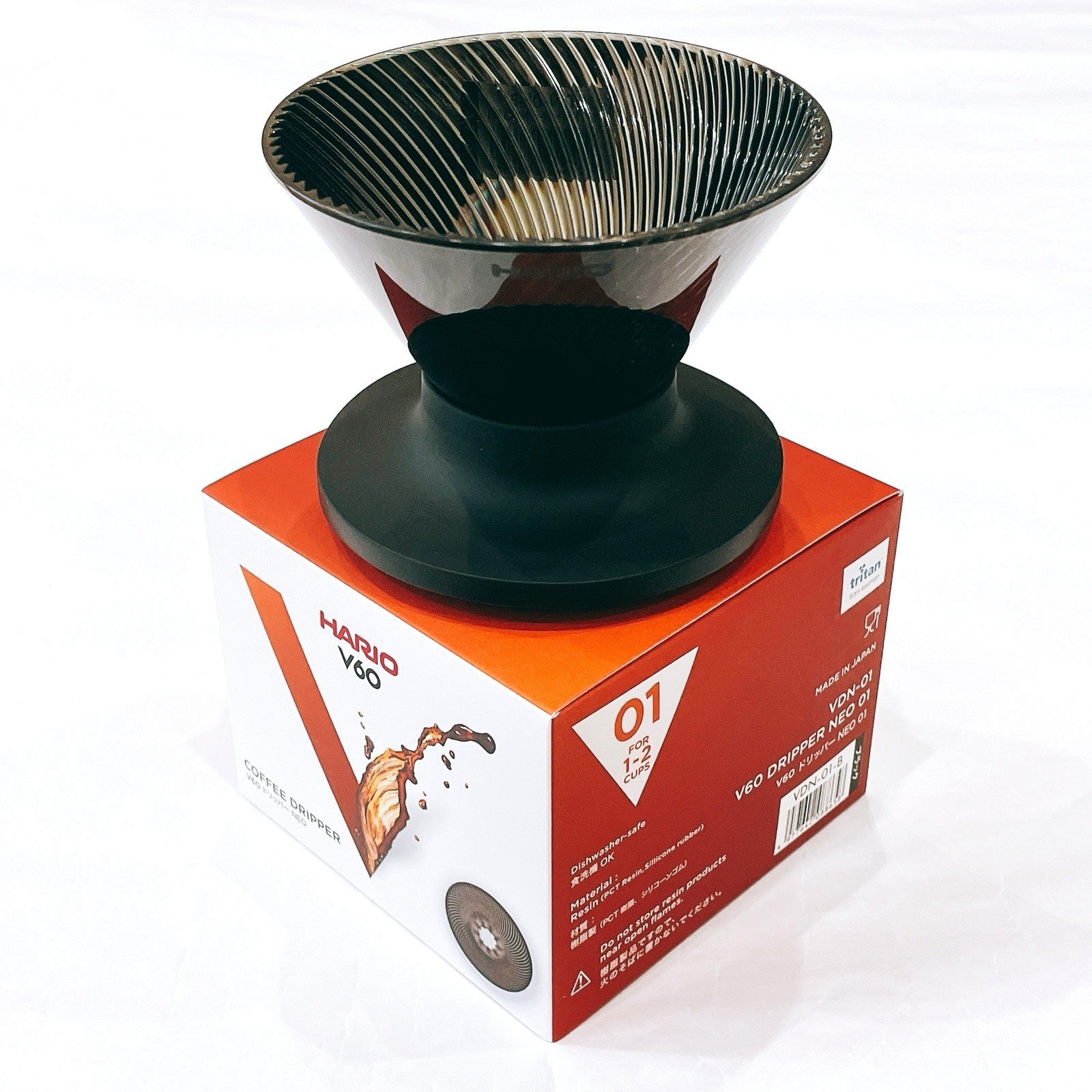HARIO V60 NEO 01 Tritan Coffee Dripper VDN-01-B Made in Japan 1-2 Cups New