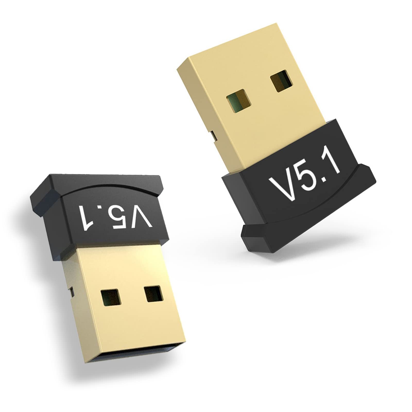 2 Pack Bluetooth Adapter for PC, Wansurs USB Bluetooth Adapter 5.1 EDR, BT Do...
