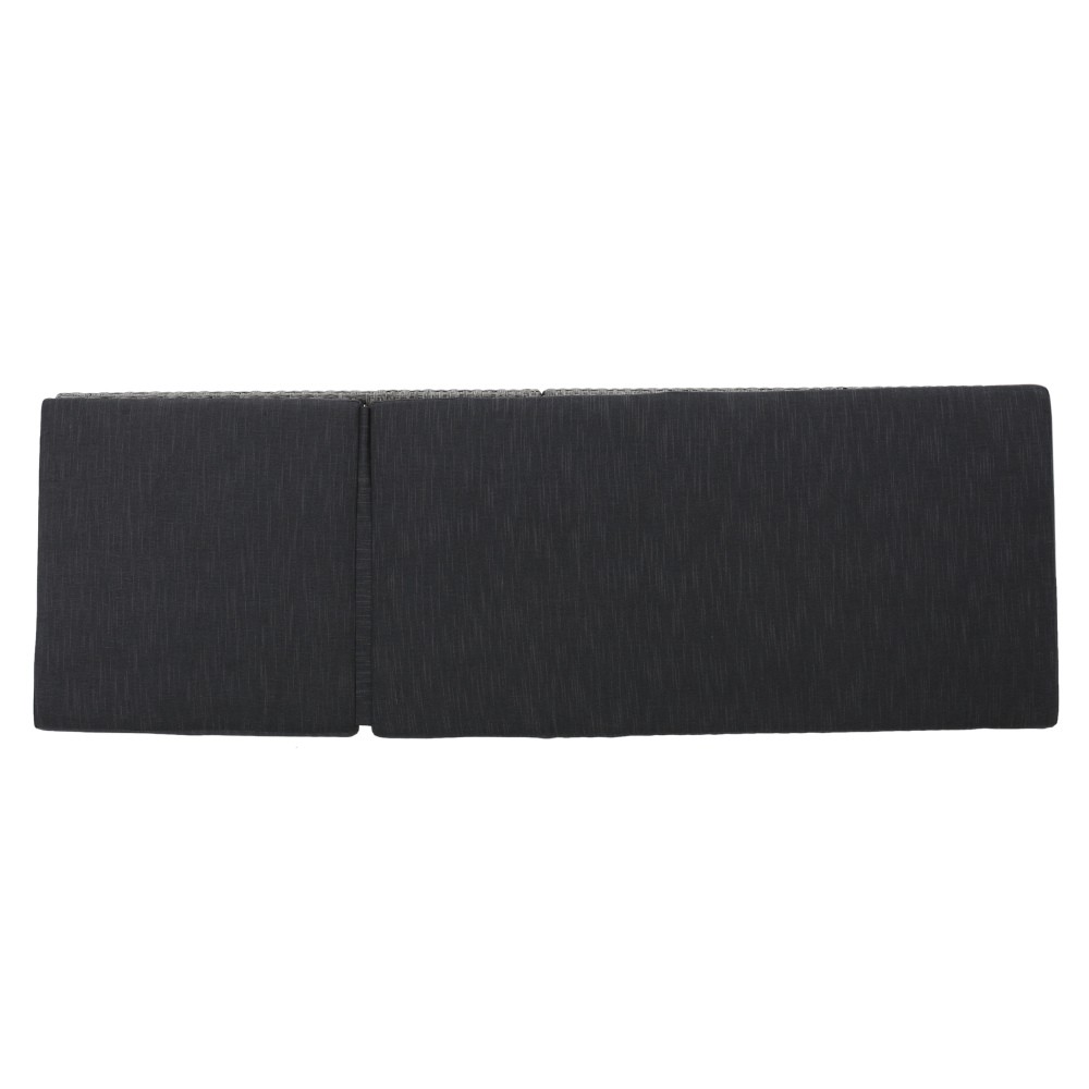 Outdoor Patio Chaise Lounge Cushion Waterproof in Modern Black PE Rattan, 77"