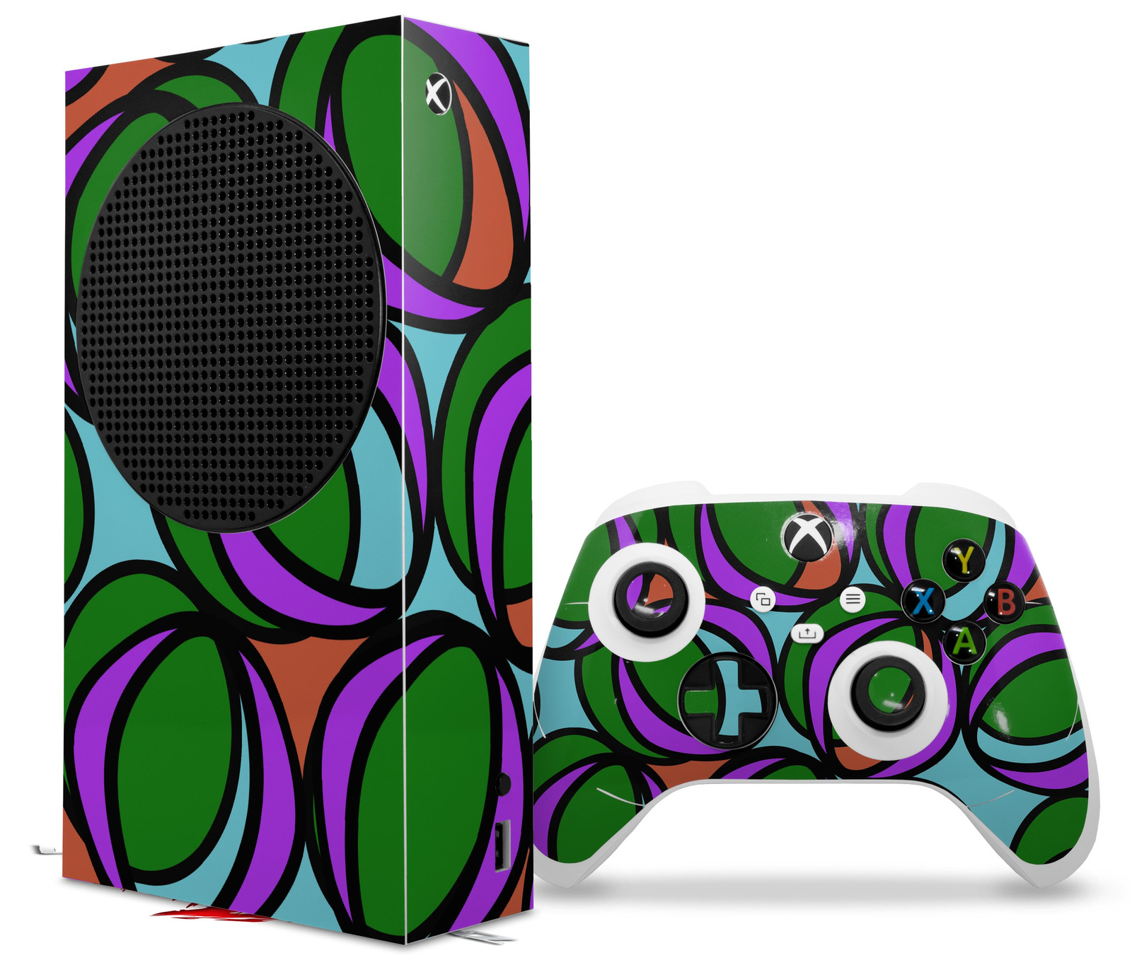 Skin Wrap for XBOX Series S Console Controller Crazy Dots 03