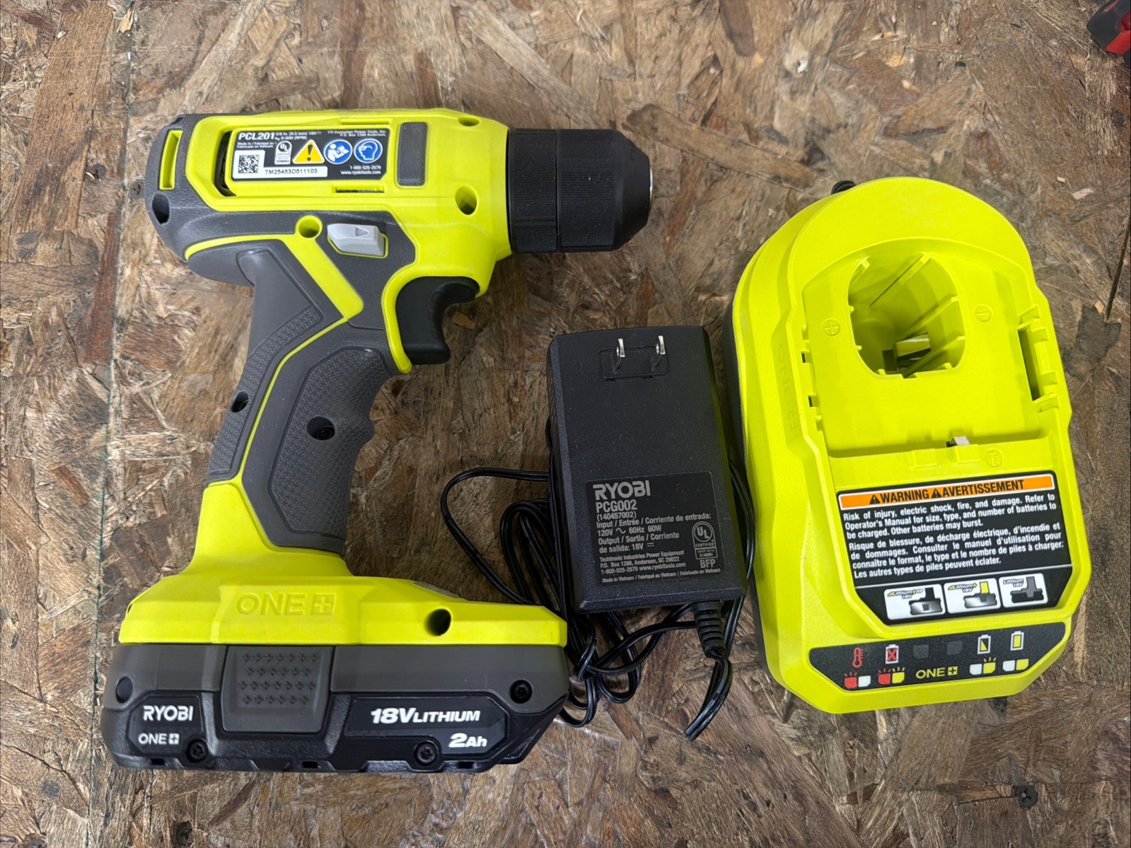 RYOBI ONE+ 18V 3/8 in Drill/Driver Kit 2.0 Ah Battery & Charger PCL201K1