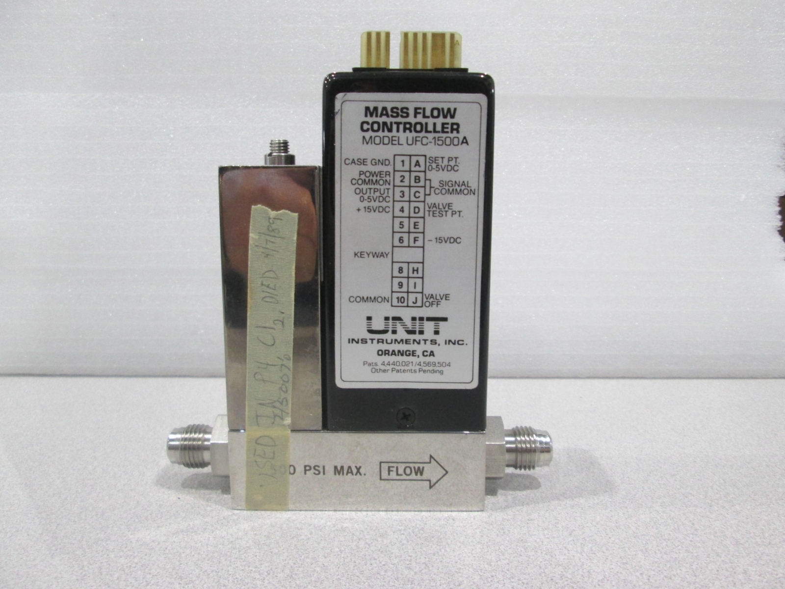 Unit UFC-1500A Mass Flow Controller, Gas, Cl2, 20 SCCM