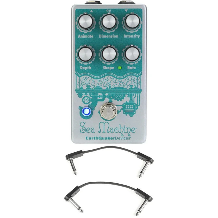 EarthQuaker Devices Sea Machine V3 Chorus Pedal with EBS Patch Cables
