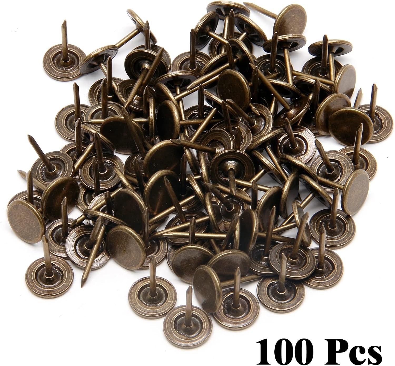 Bronze Flat Head Thumb Tacks - 100 Rust-Resistant Decorative Pins for Crafts